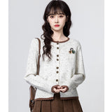 2025 New French Style Fragrant Retro Temperament Knitted Short Coat Women's Autumn And Winter New Fashion Top HZ1208