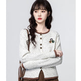 2025 New French Style Fragrant Retro Temperament Knitted Short Coat Women's Autumn And Winter New Fashion Top HZ1208