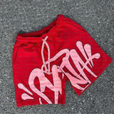 Trendy Letter Print Loose Short-Sleeved Top Street Hip-Hop Men And Women T-Shirt Shorts 2025 HZ1208