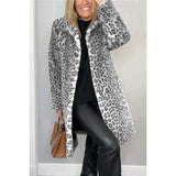 Autumn/Winter 2025 Fashion Leopard-Print Warm Plush Long Coat HZ1208