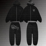 Fashion Fashion Brand Print Loose Sweater Y2K Hip Hop Street-Set T-Shirt Casual Top HZ1208