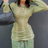 Sweater Women's New Hollow Bare Back Shirt Retro Solid Color Coat On The Head Of The Women's Factory HZ1208