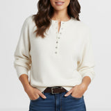 Women's Autumn And Winter Casual Round-Neck Sweater Henry Shirt Button Knitted Coat HZ1208