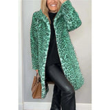 Autumn/Winter 2025 Fashion Leopard-Print Warm Plush Long Coat HZ1208