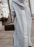 Autumn/Winter 2025 Long Cardigan Hoodie Knitted Sweater Jacket Long Sleeve HZ1208