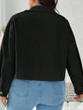 New Large Women's Corduroy Short Casual Coat HZ1208
