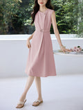 Two-Color High-Taught Commuting Waist Temperament Dress In The Summer Of 2025 New Cover Sleeves Thin Senior Sense Skirt Women HZ1208