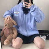 Cute Soft Sister Student Cartoon Meal Jk Coat Zipper Koloumi Cotton Hoodie Jade Cinnamon Dog Print HZ1208