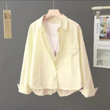 New Design Behind The Fashion Open Short Loose Long-Sleeved Shirt Shirt Casual 2025 Coat Spring Coat HZ1208