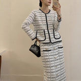 Hot White With Soft Knitted Cardigan Female Retro Buckle Gray Wool Sweater Coat In Wind HZ1208