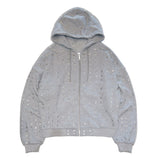 Personality Trendy Autumn New Round Ring Hole Hoodie Zipper Trend Open Shirt Hoodie HZ1208