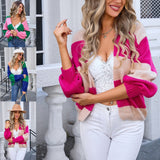 Colored Hooded Knitted Cardigan Women's Long Sweater Women's Coat In The Autumn And Winter Of 2025 HZ1208