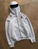 Zip-Up Hoodie Double-Headed Zippered Niche Design New Eyes Can See Simple Embroidery Coat Guard HZ1208