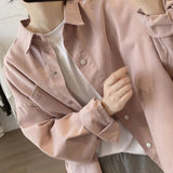 Cotton 2025 Korean Version Of The Women's Spring And Autumn New Grinding Loose Thin Short Collar Shirt Long-Sleeved Top Coat HZ1208