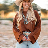 Yangyang Autumn And Winter New Solid Color Round-Neck Sweater Women Hot Loose Commuter Wind Cover Long-Sleeved Top HZ1208