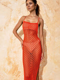 New Beach Skirt Knitted Hollow Sexy Sling With Long Beach Bathwear Sunscreen Hood HZ1208
