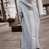 Autumn/Winter 2025 Long Cardigan Hoodie Knitted Sweater Jacket Long Sleeve HZ1208