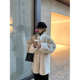 Mid-Long Fur Coat Woman 2025 Winter Lamb Fur Fur Coat Coat HZ1208