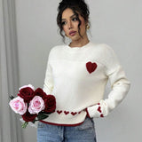 Autumn And Winter New Pure Couple Love Sweater Women Loose Collar Knitted Shirt HZ1208