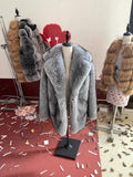 Tk Winter Imitation Fur Coat Women's 1200 Grams Warm Plush Coat HZ1208
