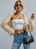 Autumn And Winter New Loose Knitted Cardigan Short Sweater Shawl Coat HZ1208