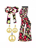 2025 Halloween Print Flares 70S Hippie Retro Print Headband Bohemian HZ1208