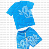 Trendy Letter Print Loose Short-Sleeved Top Street Hip-Hop Men And Women T-Shirt Shorts 2025 HZ1208