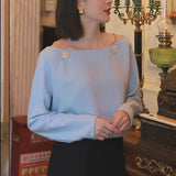 High Sense Gentle Windy Yellow Beautiful Shirt Simple Commute Small Fashion Age-Dense Stated Set-Tite Shirt Woman HZ1208