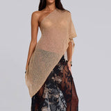Beach Skirt Knitted Bare Back With Long-Sleeved Bikini Vacation Sunscreen Cover Woman HZ1208