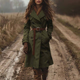 2025Insshein West Autumn And Winter Double Buckle Wind Coat Women's Clothing HZ1208