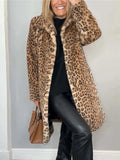 Autumn/Winter 2025 Fashion Leopard-Print Warm Plush Long Coat HZ1208