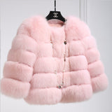 Fur Fever Imitation Fox Fur Coat Women's Short-Sleeved Fur Coat HZ1208