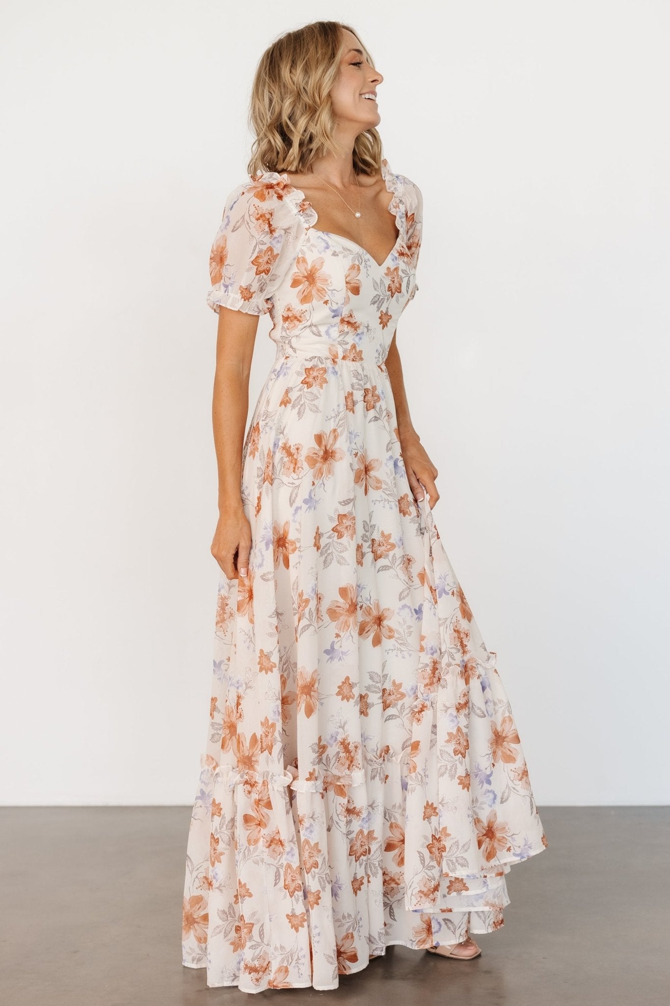 Aberdeen Sweetheart Maxi Dress | Cream Floral