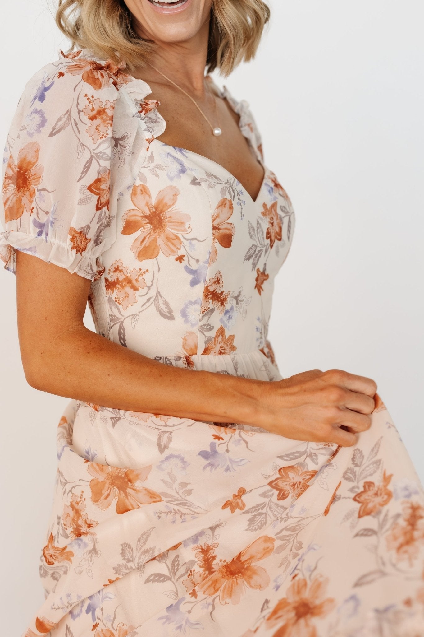 Aberdeen Sweetheart Maxi Dress | Cream Floral