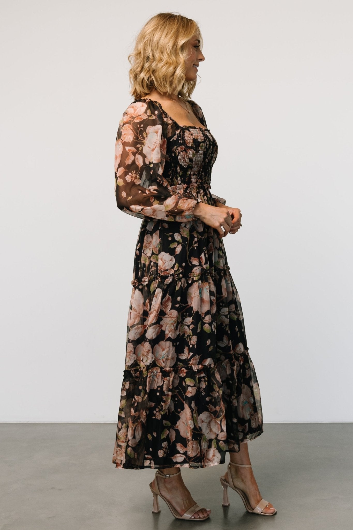 Adeline Smocked Maxi Dress | Midnight Floral