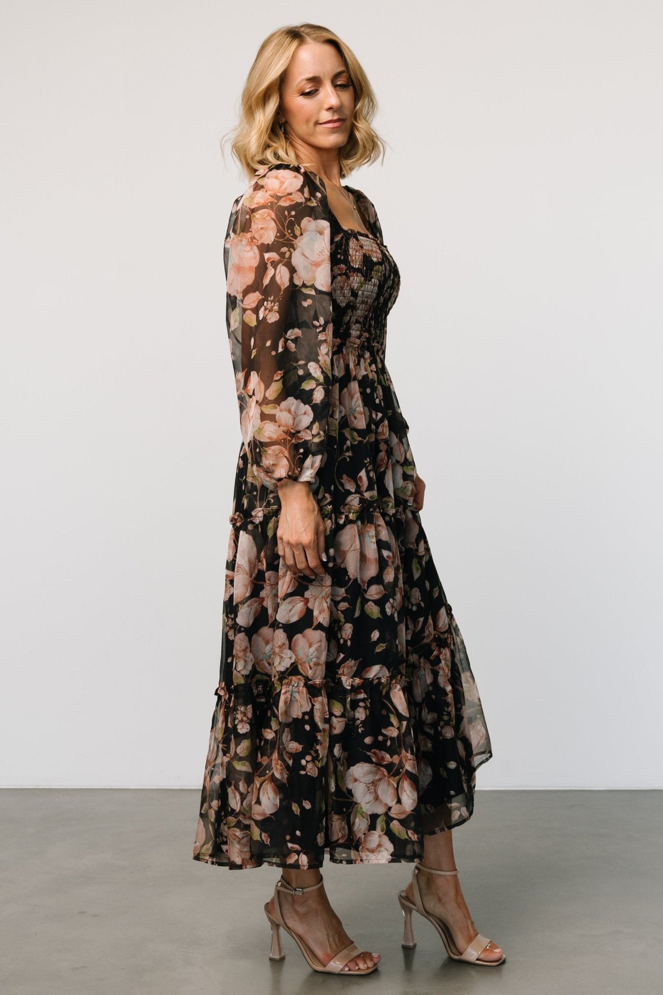 Adeline Smocked Maxi Dress | Midnight Floral