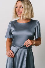 Agnes Satin Maxi Dress | Whisper Blue