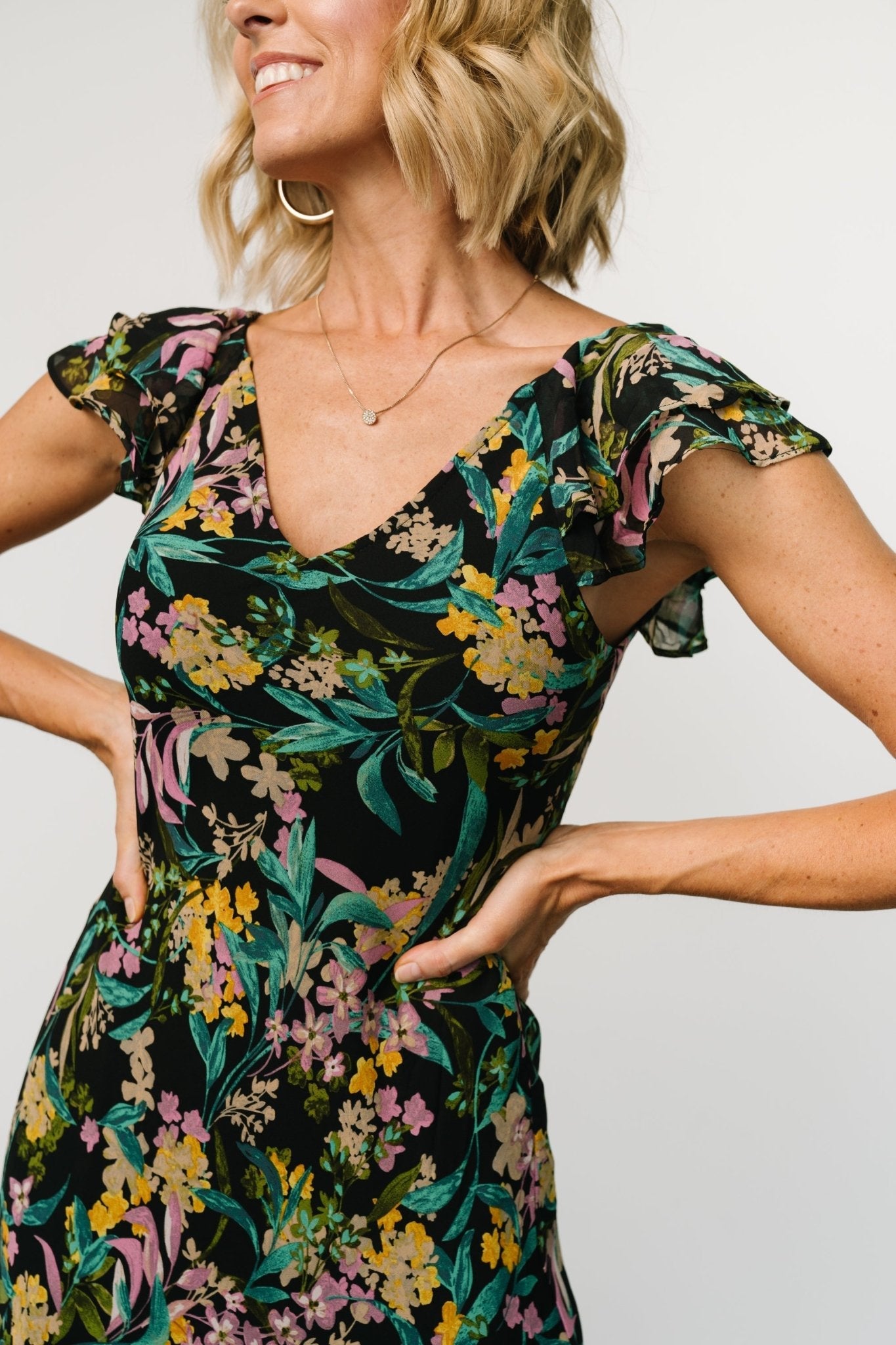 Alisa Maxi Dress | Black Floral