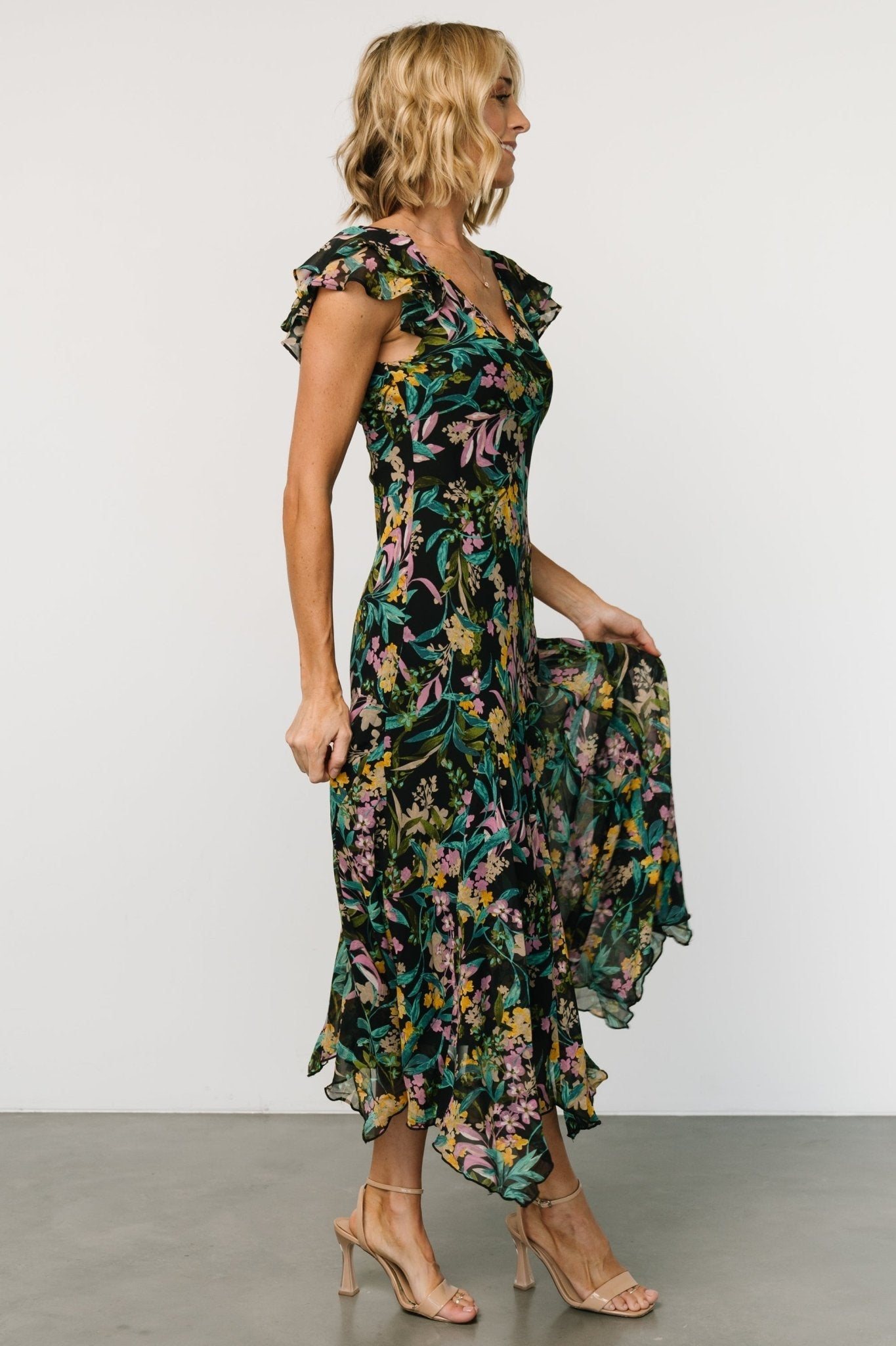 Alisa Maxi Dress | Black Floral