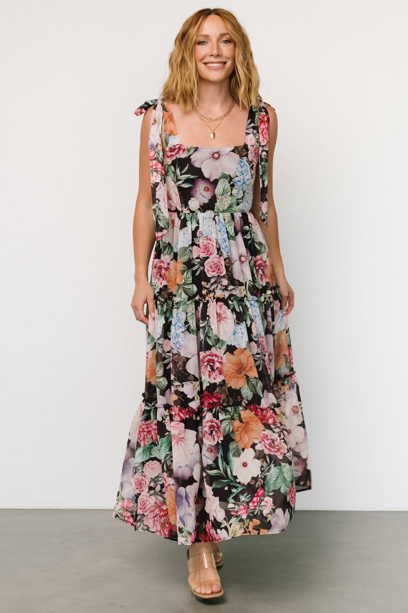 Anita Maxi Dress | Black Multi Floral