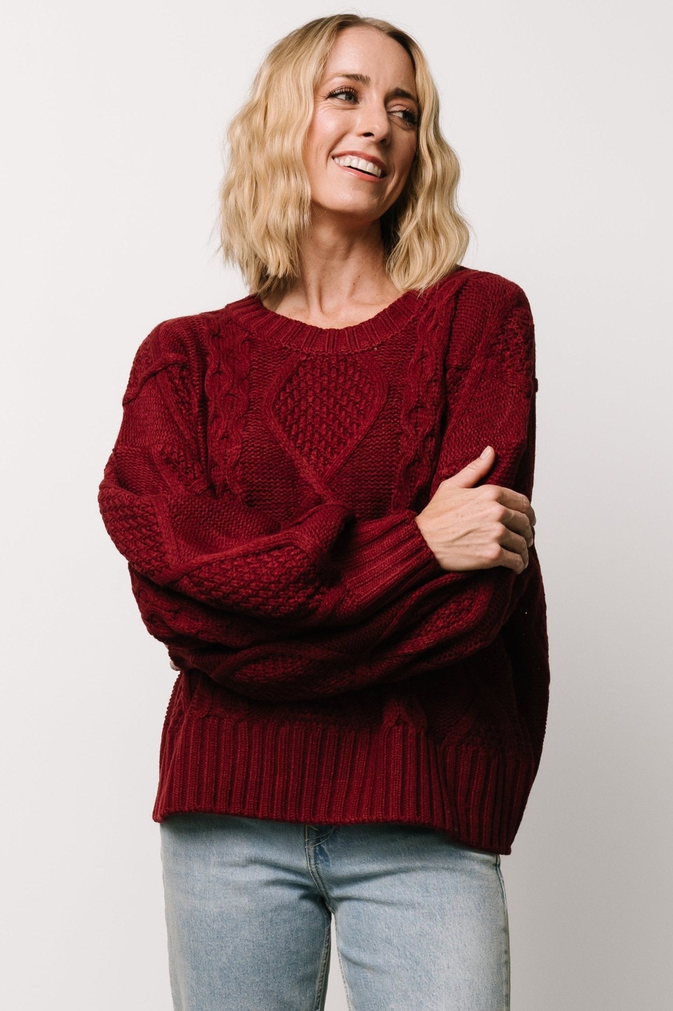 Anthony Knit Sweater | Wine