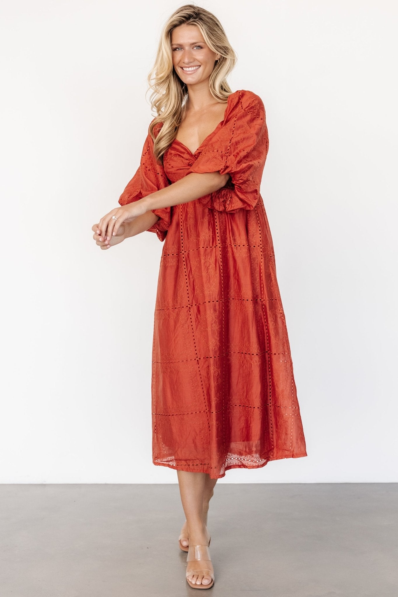 Brynn Midi Dress | Rust