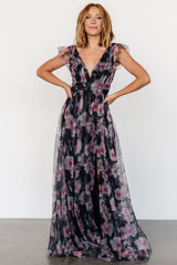 Carmine Maxi Dress | Black Floral