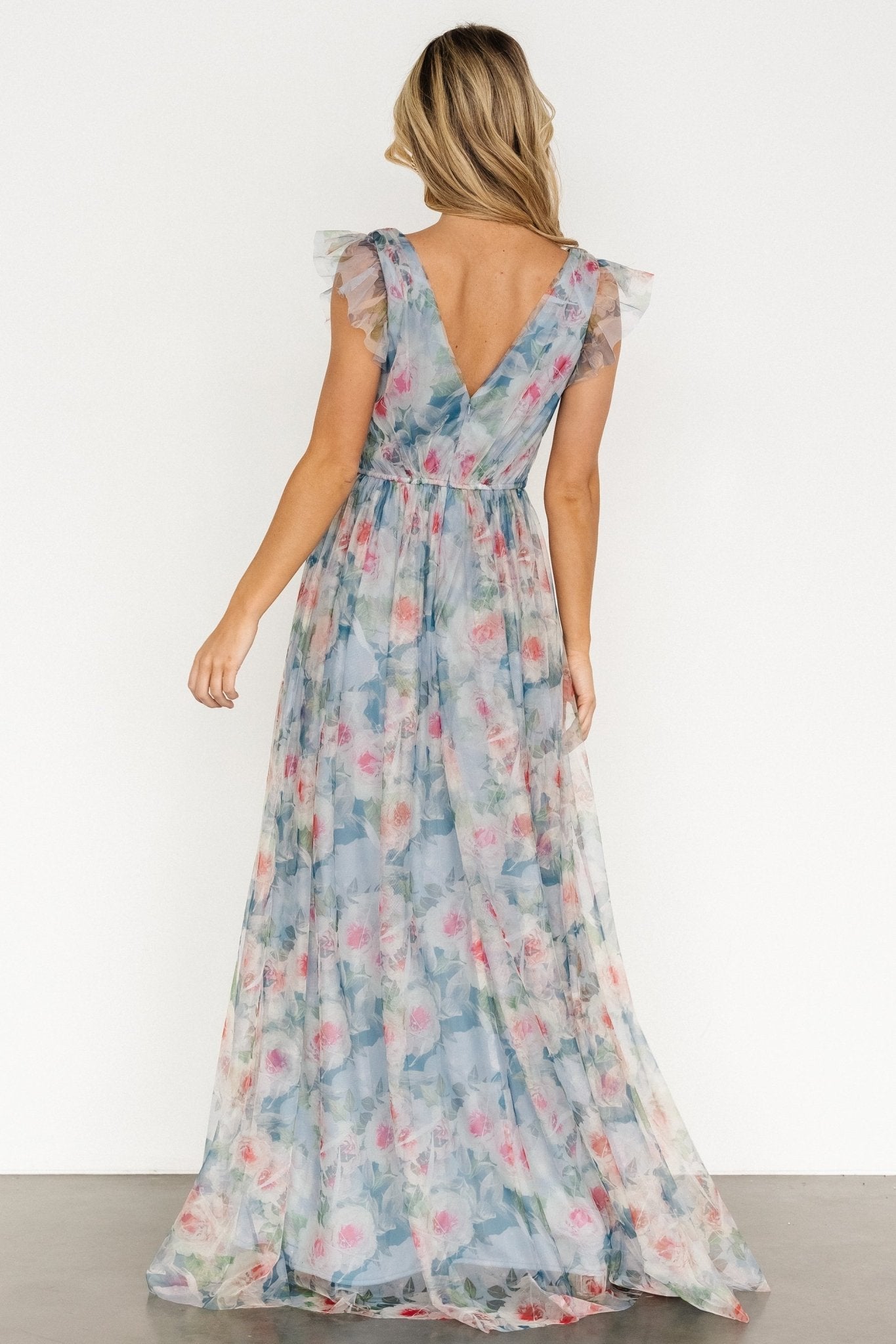 Carmine Maxi Dress | Dusty Blue Floral