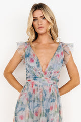 Carmine Maxi Dress | Dusty Blue Floral