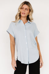 Clarke Button Up Top | Light Blue