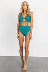 Del Mar Ribbed Bikini Bottom | Jade