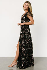 Devany Maxi Dress | Black Multi