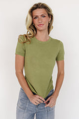 Hannah Knit Top | Light Olive