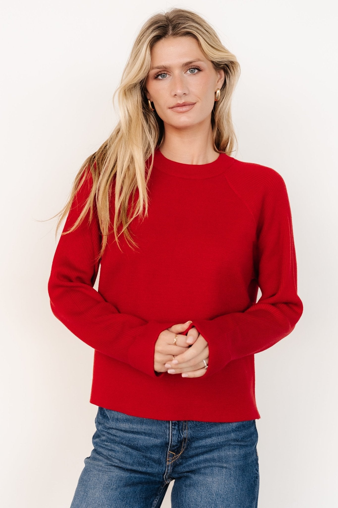 Helena Knit Sweater | Red